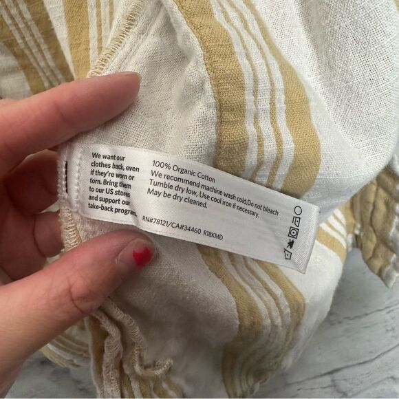 |EUC| EILEEN FISHER Striped Organic-Cotton Long Kimono Jacket - Picture 6 of 7